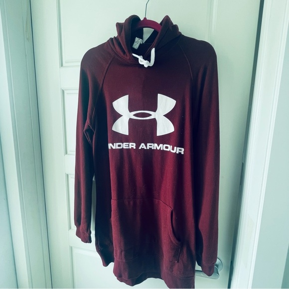 Under Armour Burgundy Long Sweater Hoodie Size  Small - Picture 8 of 10